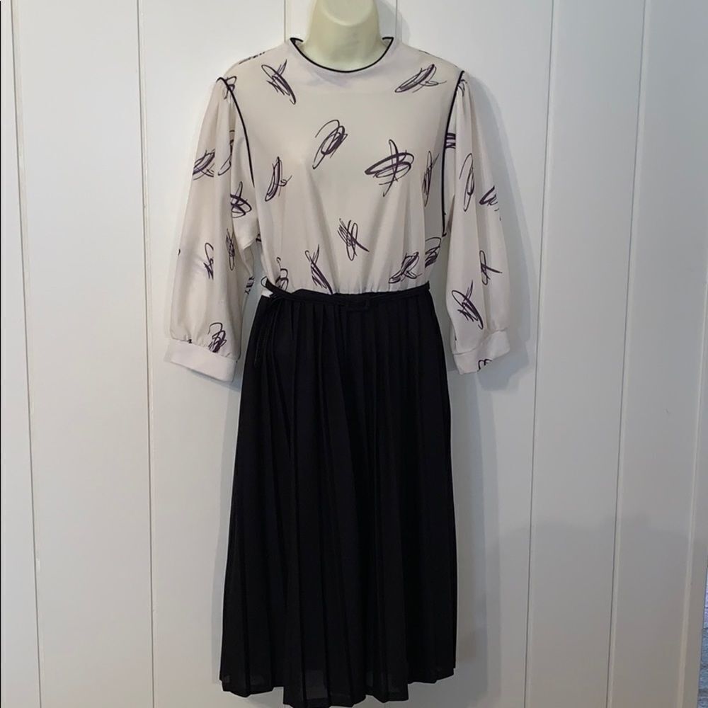 Vtg 70s Jean Leslie polyester knit dress